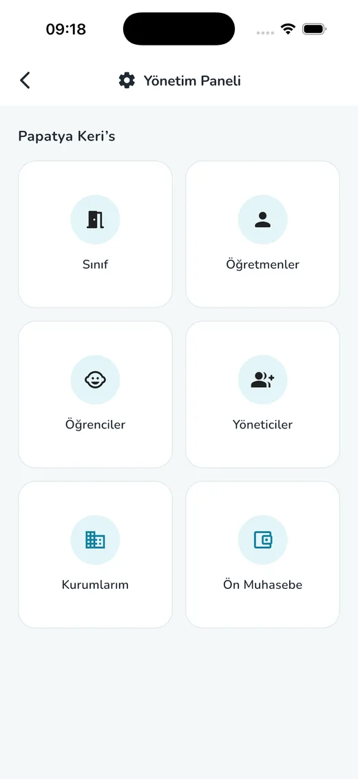 Yönetim Paneli’ni açın ekranı
